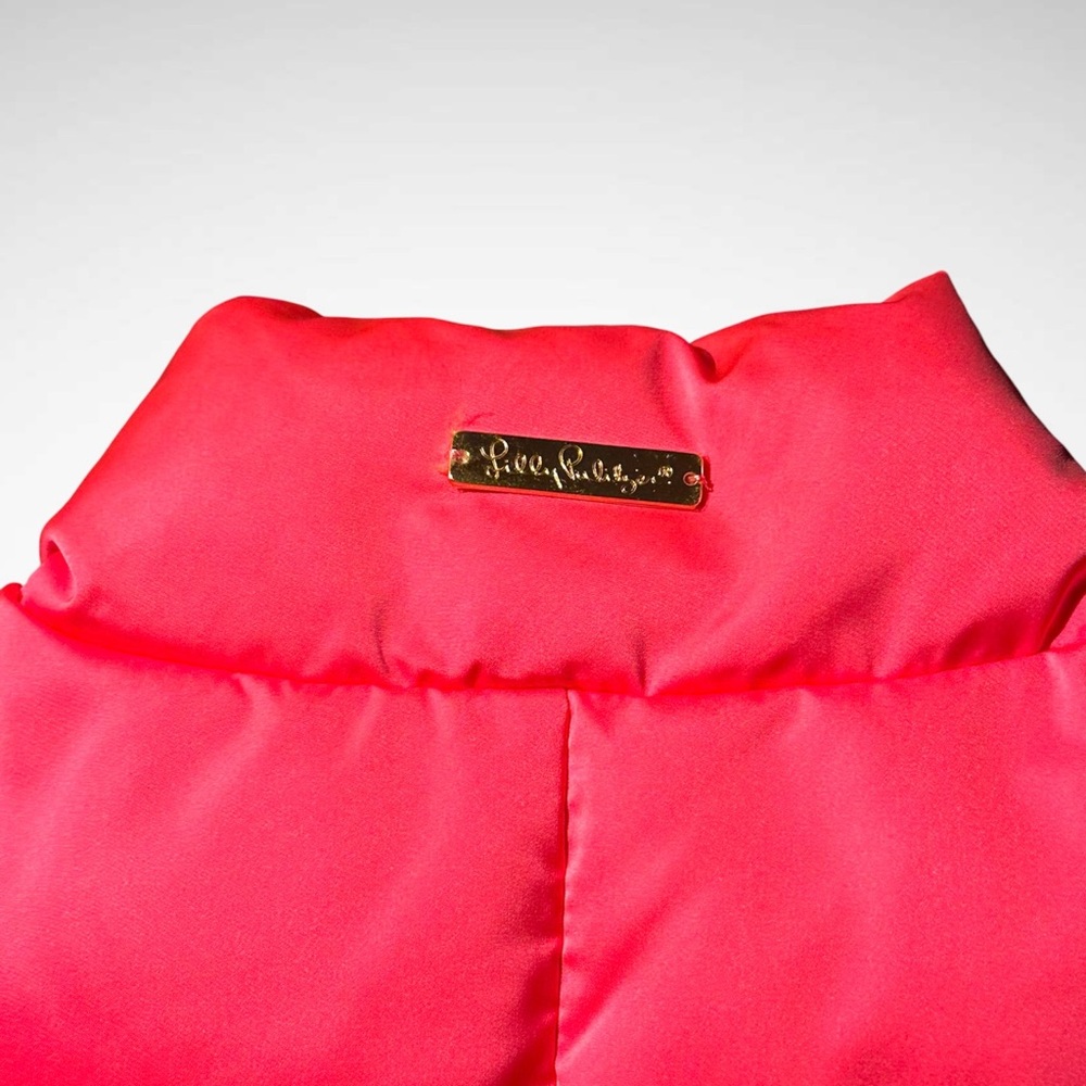 Lilly Pulitzer Pink Quilted Puffer Vest with Floral Inside Size S - Picture 7 of 8